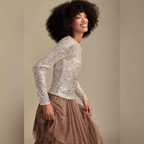 Lucky Brand Tops - NWT LUCKY BRAND Sequin Long Sleeve Layering Top
